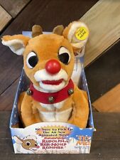Gemmy 1998 Vintage Rudolph The Red Nosed Reindeer Plush Singing Animated WORKS picture