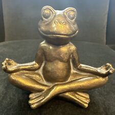 Yoga Frog in Lotus Position Figure Gold Color picture
