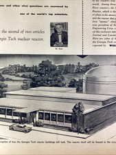 Georgia Tech Nuclear Reactor Atlanta Print Article 1957 AJC Dr. Walter Zinn picture