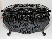 Anna Sui Gothic Black Vanity Box Jewelry Beauty Dresser Boudoir Rose Design A+ picture