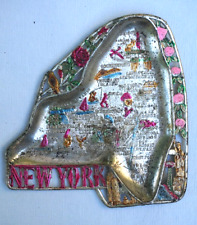 Vintage NEW YORK Metal State Souvenir Coin Trinket Ashtray Made In Japan MCM picture