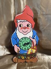 Vintage Wooden Gnome Moving Eye Clock Western Germany picture