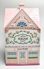Vtg 1990 Lenox Village Sugar Sweet Shoppe Pink Porcelain Storage Canister House picture