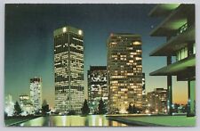 Los Angeles California, Night Skyline View, Vintage Postcard picture