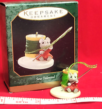 1997 Sew Talented Mouse with Needle Thread Miniature Hallmark Keepsake Ornament picture