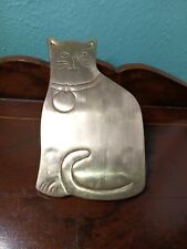 Vintage SEIDEN INTERNATIONAL Etched Brass Cat Footed Trivet 7 3/8