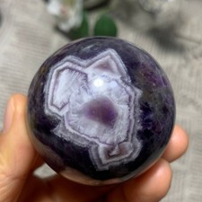 226g Natural Dream Amethyst Sphere Quartz Therapy Aura Crystal Ball picture
