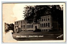 RPPC Real Photo High School Building, Rushford MN c1950 Vintage Postcard picture