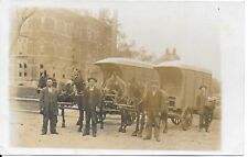 RPPC of 2 Horse Drawn Ice Delivery Wagons & a Postman in Towanda Kansas c1905-10 picture