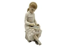 NAO Vintage Figurine of a Young Girl with Slate Board in Her Lap    Collectible picture