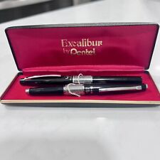 Vintage Pentel Crown Excalibur Japan Roller Pen and Mechanical Pencil Set & Case picture