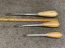 Vintage 3 Piece H D Smith Perfect Handle Style Screwdriver Set Slotted 6, 8, 10” picture