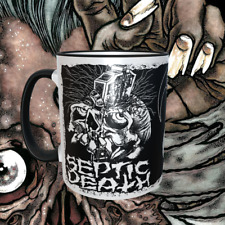 Septic Death  Pushead Coffee 11oz Ceramic Mug Black Handle and Inside picture