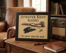 Atwater Kent Radio Canvas Art 8"x10" Framed - Rustic Art - Wall Decor picture