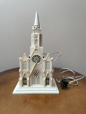 Vintage 50's Raylite Electric Corp Lighted Musical Church Cathedral picture