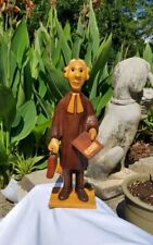 Vintage Hand-Carved in Italy Wooden Judge Attorney Lawyer 12-5/8-inch Tall picture