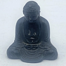 Vintage Black Great Buddha of Kamakura Statue Daibutsu Cast Metal 2.75