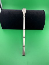 Antique Bombilla Yerba Mate Tea Straw Silver picture