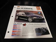 1998 BMW M Coupe Spec Sheet Brochure Photo Poster  picture