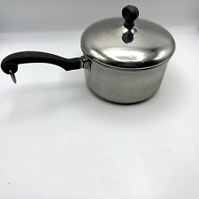 Vintage FARBERWARE Aluminum Clad Stainless Steel 2qt Sauce Pan w/Lid -USA picture