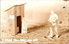 RPPC Outhouse Humor Hear You Calling Me Klamath CA Monte 1940 photo postcard DP4 picture