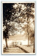 1914 Boat Landing Dock View Vermillion South Dakota SD RPPC Photo Postcard picture