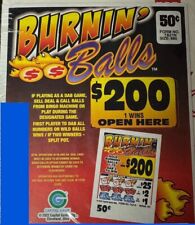NEW pull tickets Burning Balls .50 - Seal Card Tabs picture
