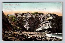 La Jolla CA-California, Devils Slide, Antique, Vintage c1908 Postcard picture