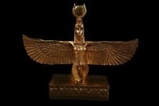 RARE ANCIENT EGYPTIAN ANTIQUE Statue Stone of Isis Seated Winged with Sun Disk picture