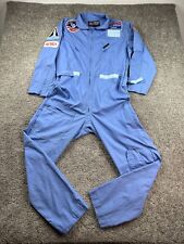 VINTAGE NASA Coveralls Fight Suit Mens M Blue USA Space Camp Huntsville FLAW picture