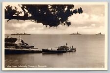 View from Admiralty House. Bermuda Real Photo Postcard. RPPC picture