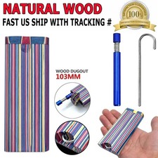 Wooden Dugout Pipe Self Cleaning Metal Bat Poker Smoking Pipe One Hitter Kit US picture