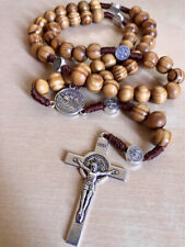 Rosary for Men Women Wood Prayer Beads Crucifix Cross Handmade Fast Shipping picture