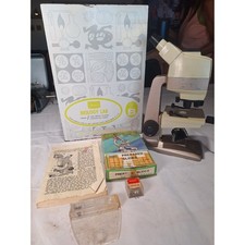 Vintage Sears Biology Lab Microscope Set Frog Slides Shrimp Hatchery Gilbert picture