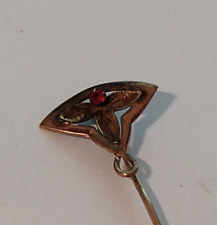 Vintage Gold Tone Red Accent Hatpin Stick Pin picture