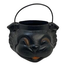 🐞 Vintage 1993 Empire Black Cat Blow Mold Halloween Trick or Treat Pail Bucket picture
