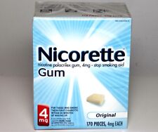 Nicorette Nicotine Gum Original 4mg 170 Pieces Stop Smoking Aid Exp 2/2024 picture