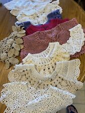 Lot of  14 Vintage Collars Yoke Lace Crochet White Ecru Mauve Periwinkle Magenta picture