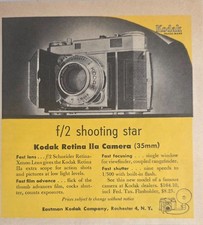 1953 Print Ad Kodak Retina IIa 35mm Cameras Schneider Xenon Lens Rochester,NY picture