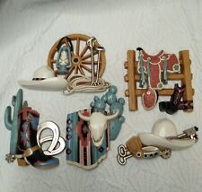 *5* BURWOOD Home Interior Lot Wall Art Southwest Western Small Plaques Decor VTG picture