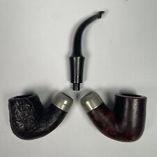 Vintage K&P Peterson's Pipe 314 & 313 Bent Billiard Pipes Made In Eire 1938/41 picture