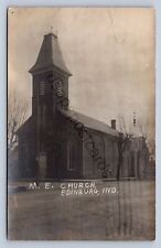 K3/ Edinburg Indiana RPPC Postcard c1910 M.E. Church Building  166 picture