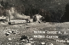 RPPC D&SNG Narrow Gauge Railroad Entering Animas Canyon Silverton CO Postcard picture