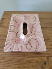 Vintage PINK Atomic MCM Smoking Stand Ceramic Abstract Design EUC no Chips  picture