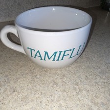 Tamiflu White Ceramic Soup Mug Cup with Handle Promotional picture