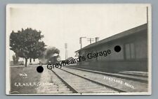 RPPC GR&I GRAND RAPIDS & INDIANA Railroad Depot SAND LAKE MI Real Photo Postcard picture