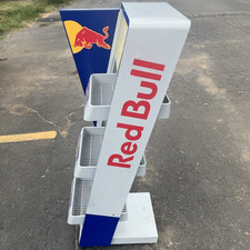 Red Bull Energy Drink Advertising Display Stand 3-Shelf Metal Store Rack picture