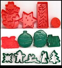 Lot of 13 Vintage Christmas Cookie Cutters; Plastic; Vintage Bakeware picture