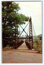 c1960's Unique Tupenny Foot Bridge Over Kennebec, Winslow Maine ME Postcard picture