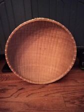 Vintage Round Bamboo Winnowing Basket Large Boho picture
